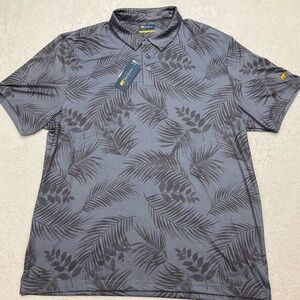 NWT JACK NICKLAUS Golf Tropical Black Gray Polo Shirt | Men’s XXL | UPF 50